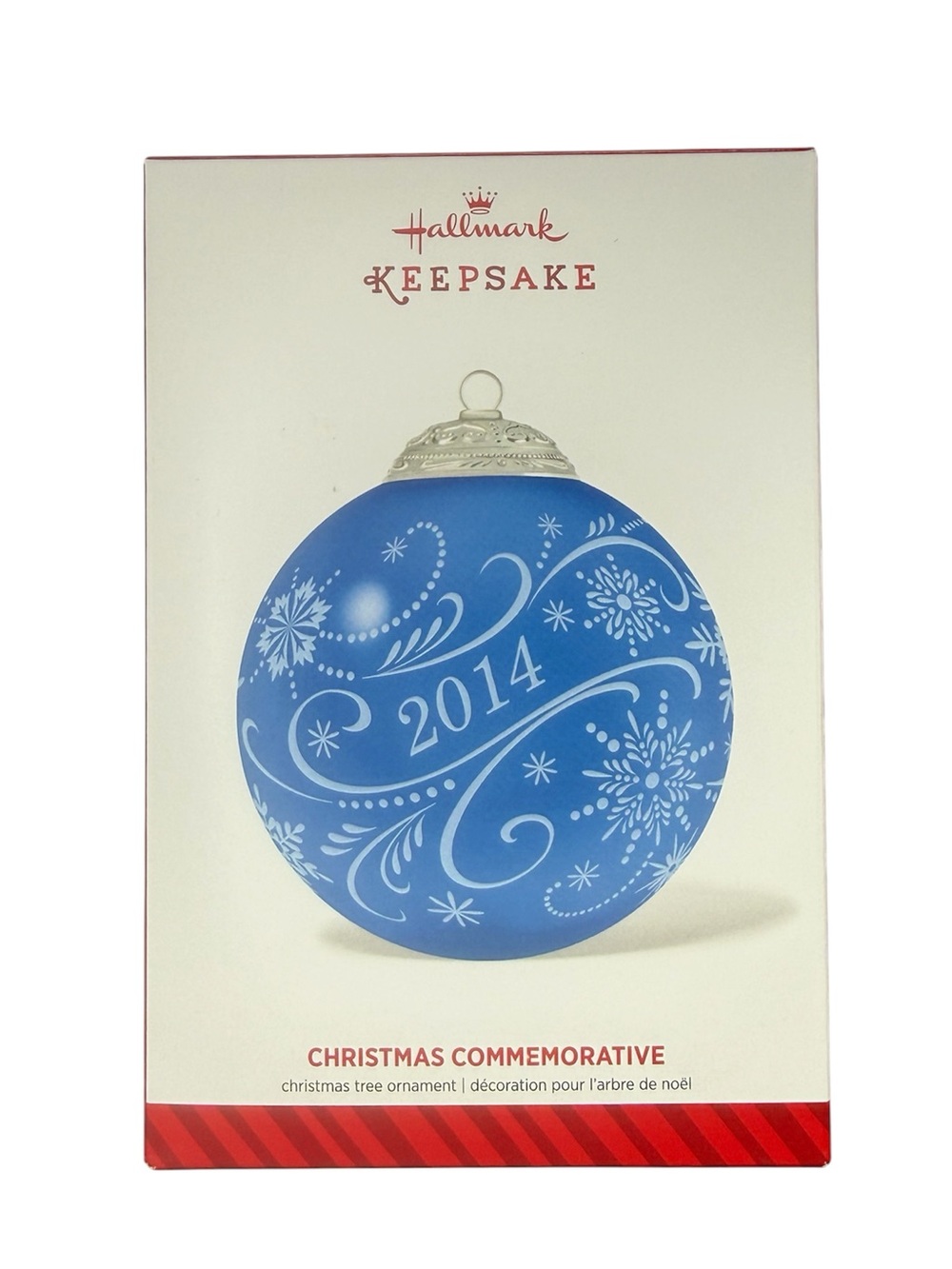 2014 Hallmark Keepsake Ornament Christmas Commemorative Blue Glass Snowflakes